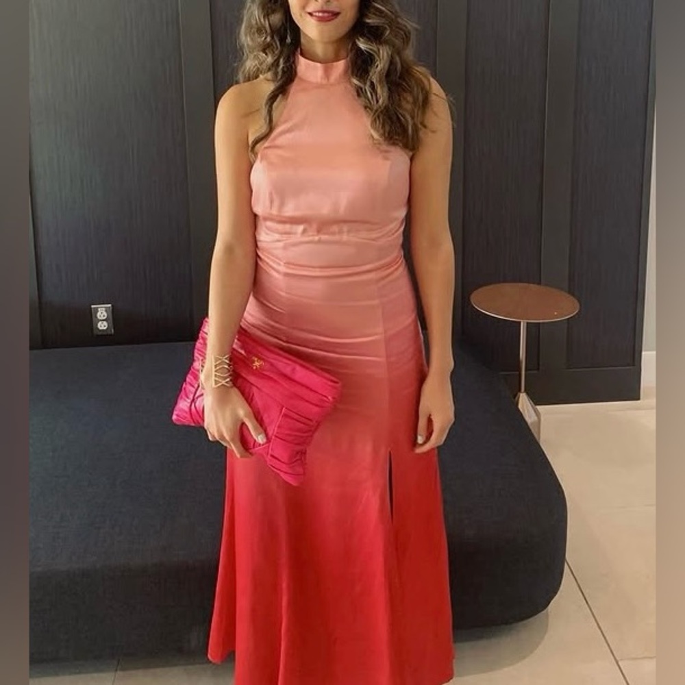 Free People Pink to Red Ombre Maxi Dress
